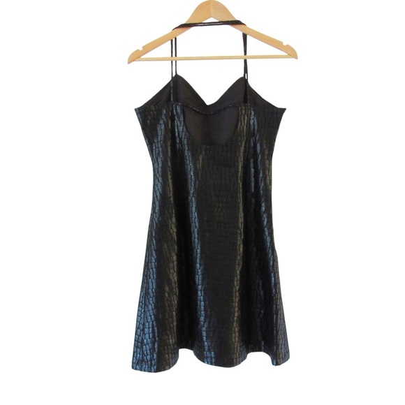 Vivienne Hu New York Black Snakeskin Python Dress Size 10 Sleeveless Cocktail - Picture 2 of 11